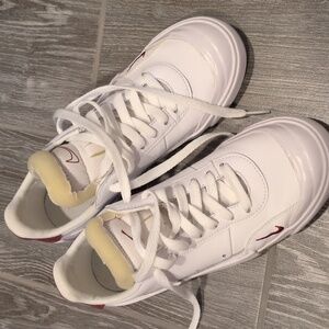 Nike Youth 4.5 White and Red Sneakers Youth- Court Shoes